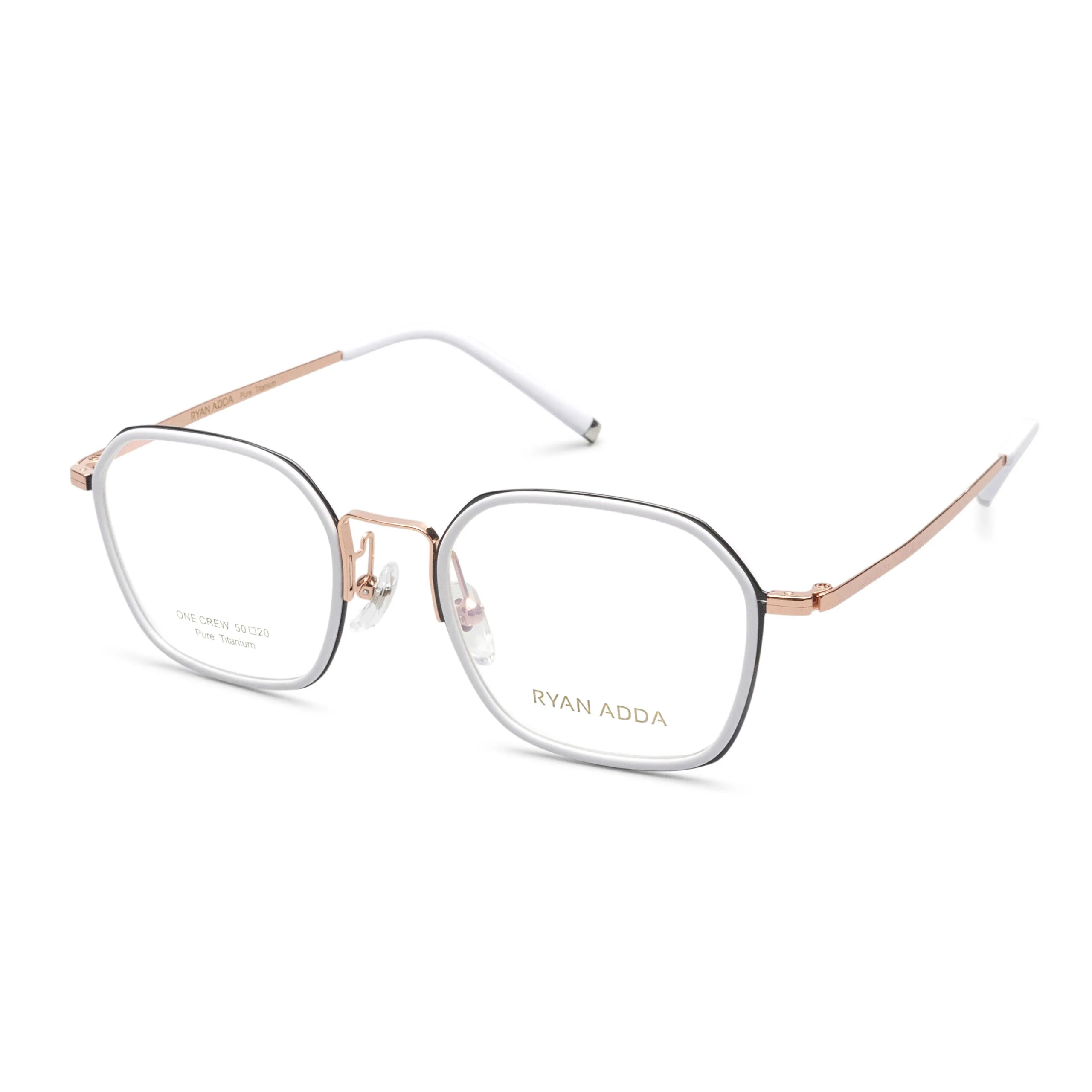 RYAN ADDA One Crew in Pearl White / Gold